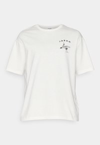 SLHLOOSE-POST TEE - T-shirt imprimé - white alyssum