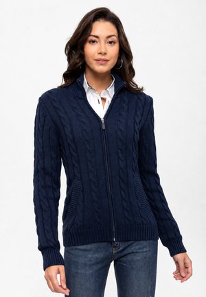 Felix Hardy, CABLE KNIT CARDIGAN - Gilet - dark blue