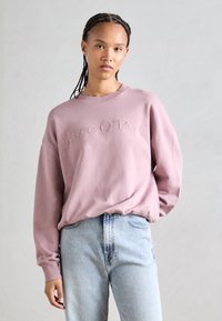 Marc O'Polo LOGO EMBROIDERY AT FRONT - Mikina - dark mauve