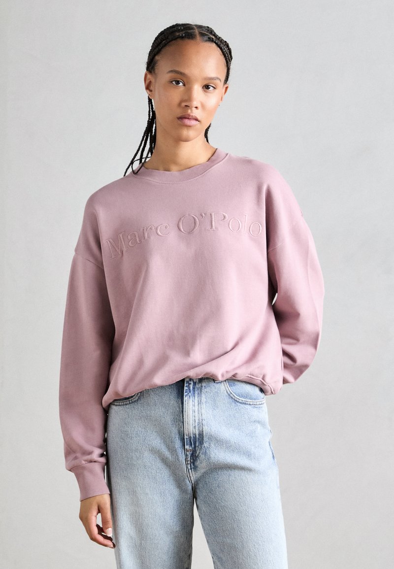 Marc O'Polo LOGO EMBROIDERY AT FRONT - Mikina - dark mauve
