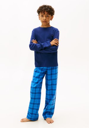 STRAIGHT PRINT SET - Pyjama - preppy navy / tonal check navy