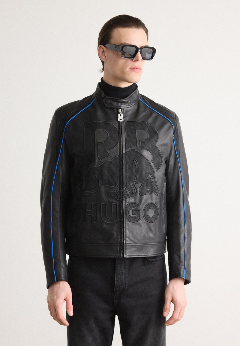 HUGO - HUGO X RACING BULLS LOMAKI - Leather jacket - black, Enlarge