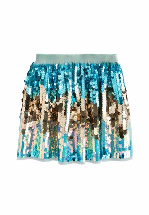 Next, PULLON SKIRT - Rakott szoknya - blue gold rainbow sequin