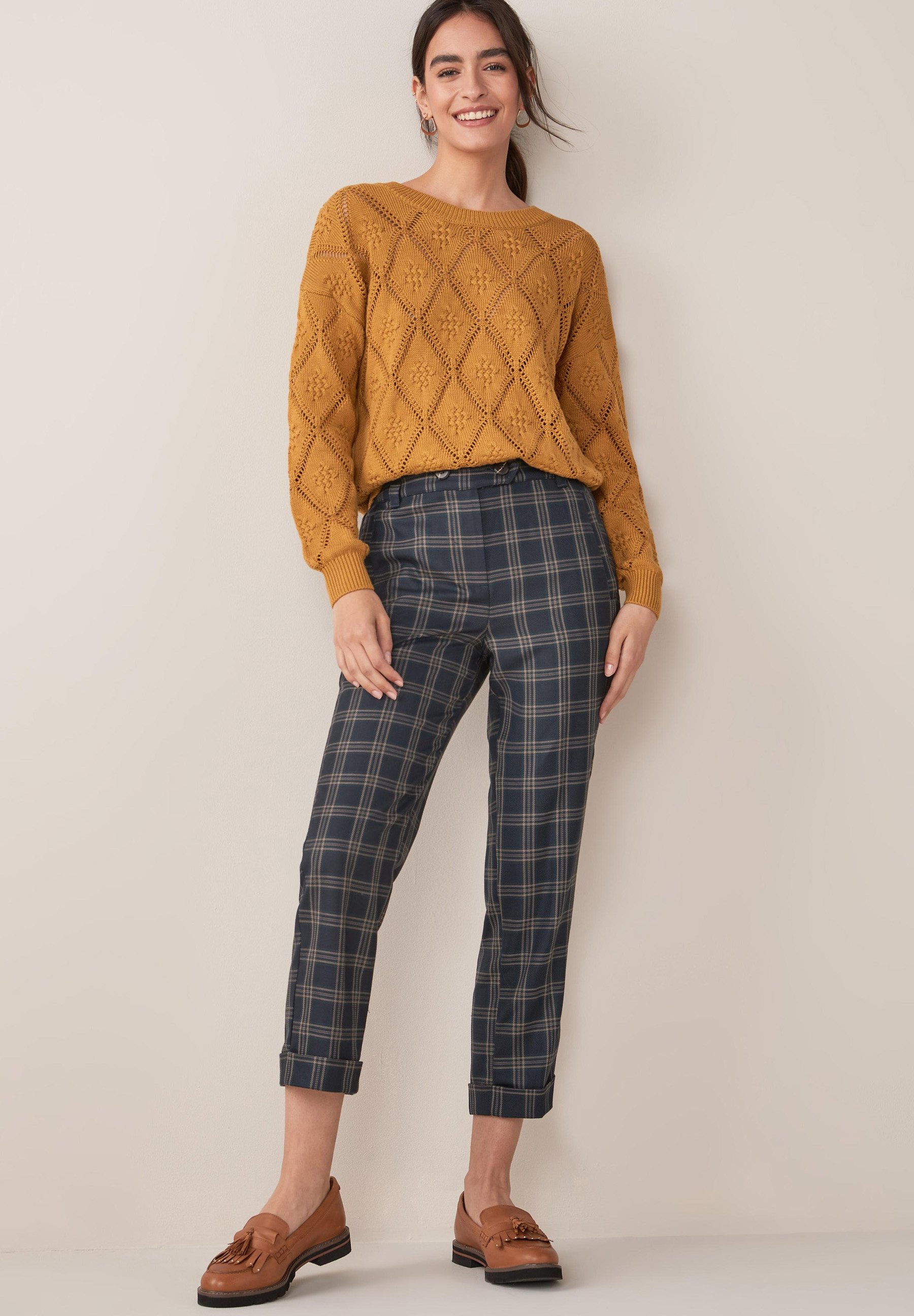 Next CHECK PEG - Trousers - dark blue 