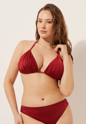 Calzedonia, SHINY SATIN TRIANGLE - Haut de bikini - red