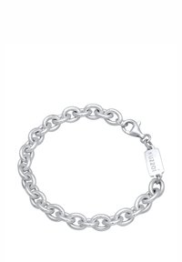 Sudraba metāla ķēdes aproce ar savienotām ovāla saitēm, ar omāra aizdari un taisnstūrveida piekariņu, uz kura iegravēts "Kuzoi".