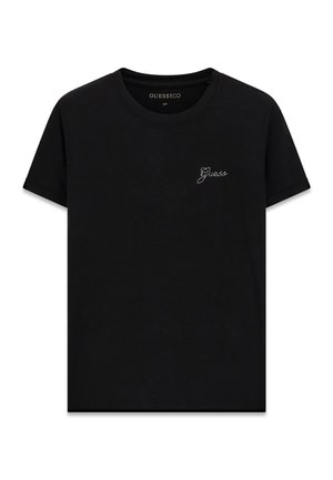 Guess, NEW SS CN MINI LOGO TEE - T-shirts basic - schwarz
