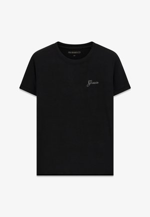 Guess, NEW SS CN MINI LOGO TEE - T-shirts basic - schwarz