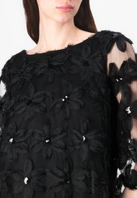 VILA VIFLORA BOATNECK SHORT DRESS - Φόρεμα ημέρας - black beauty