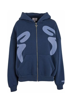 FELICIOUS Zip-up sweatshirt - washed stone blue