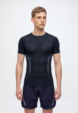 Venum, SHORT SLEEVE RASHGUARD - Потник - navy blue/white