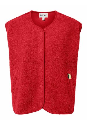 Pieces, PCKATTY TEDDY VEST NOOS BC - Veste sans manches - high risk red1