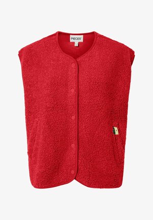 Pieces, PCKATTY TEDDY VEST NOOS BC - Cardigan - high risk red1