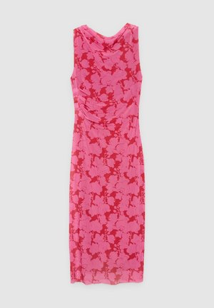 INSIDE, VESTIDO MIDI FLORES ALLOVER - Vestido de tubo - rosa