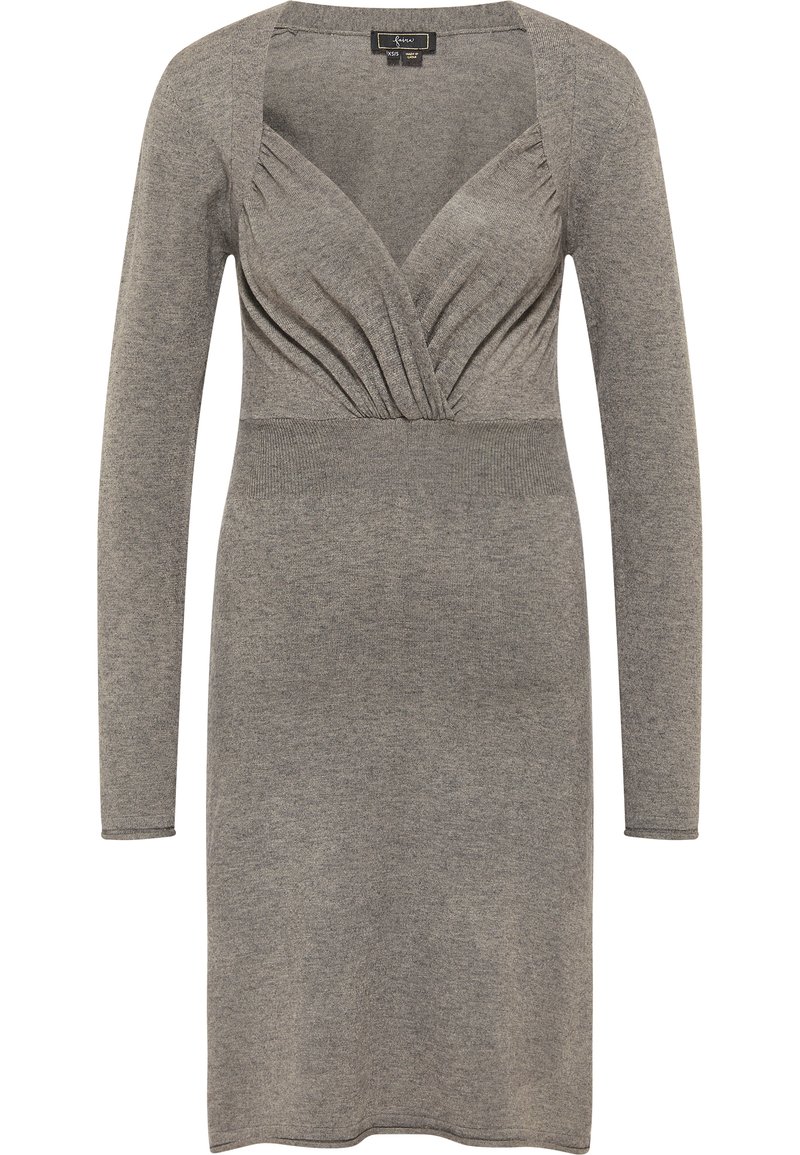 faina Gebreide jurk grijs gemêleerd faina Gebreide jurk grijs gemêleerd