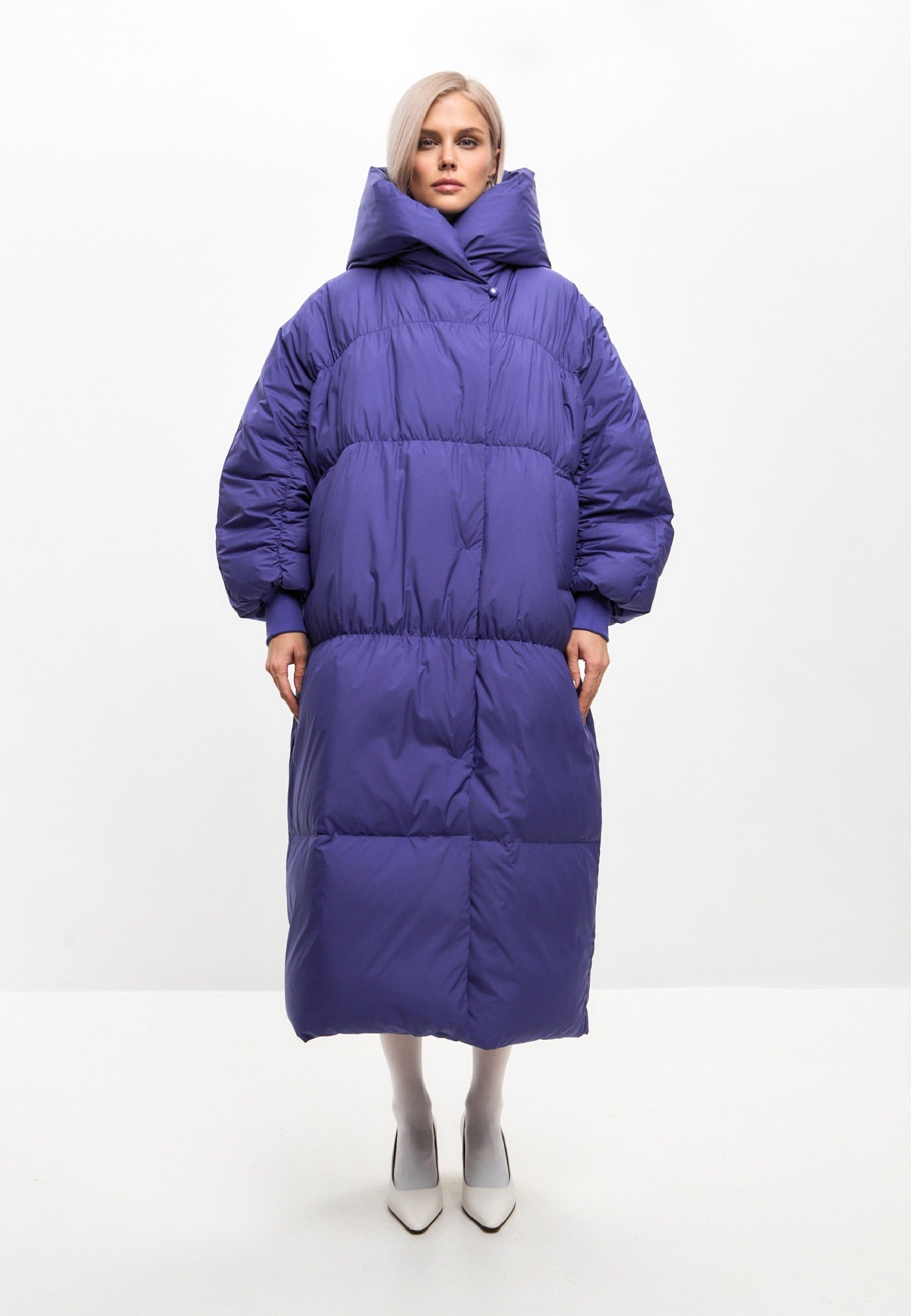Marc Jacobs THE LONG PUFFER 薄紫ダウンジャケット 未使用品 マークジェイコブス パフィーナイロンロングパッファー