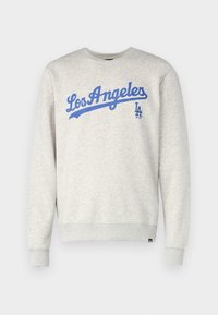 Felpa grigia con testo e logo blu "Los Angeles". Presenta polsini e orlo a coste. Materiale morbido con scollo rotondo.