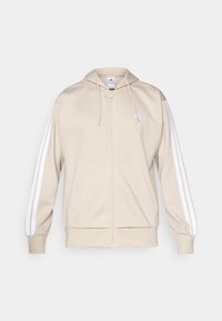 Bluză de molton cu fermoar - offwhite