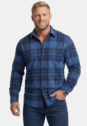 Men Plus, KARO-FLANELLHEMD, LANGARM, KENTKRAGEN, COMFORT FIT, BIS 8 XL - Skjorter - navy blue