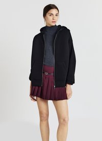 Calliope CON CAPPUCCIO - Felpa con zip - ultrablack