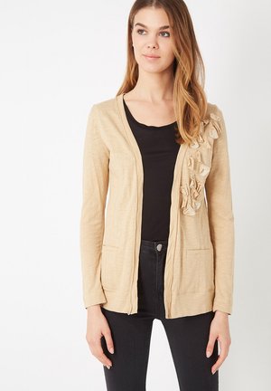 DE CON FLOR EN RELIEVE - Chaqueta fina - beige