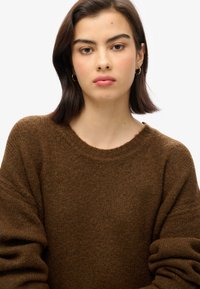 Superdry & Co SLOUCH MIDI - Gebreide jurk - dark brown twist