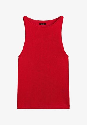 Massimo Dutti, FINE-KNIT HALTER TOP - Top - red