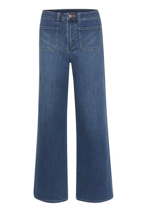 Kaffe KAKARLA - Flared Jeans - medium blue washed denim