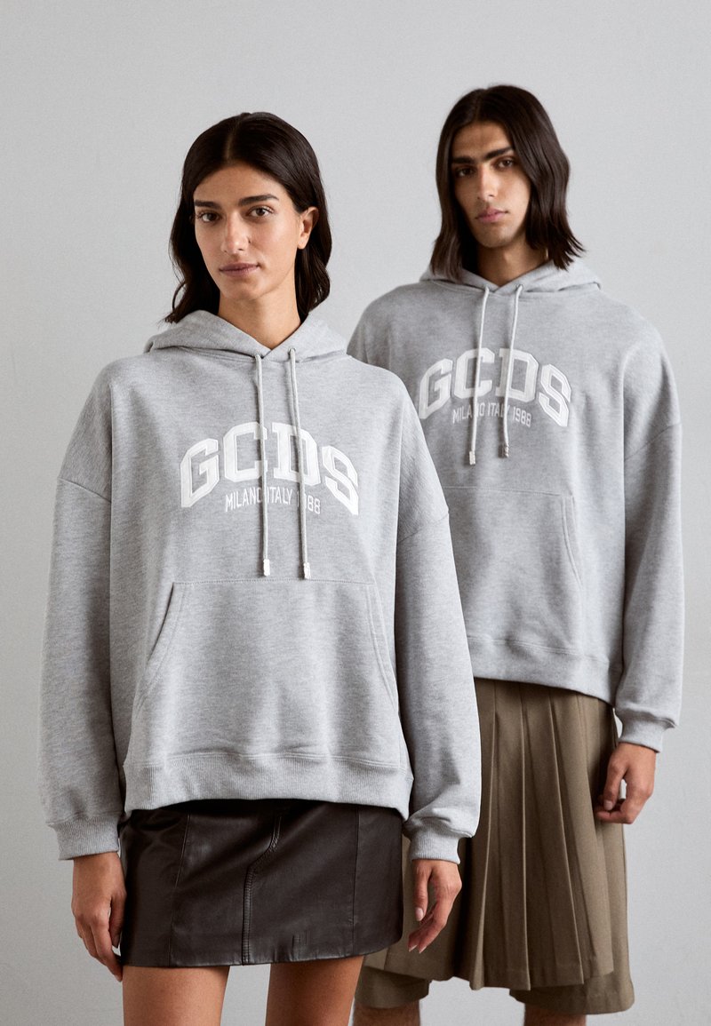 GCDS LOUNGE LOGO HOODIE UNISEX - Felpa - grey