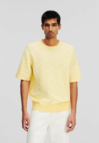 KARL LAGERFELD IKON KNITTED - Marškinėliai su spaudiniu - lemon drop