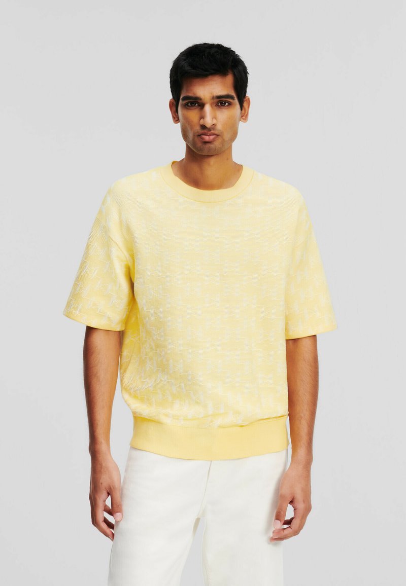 KARL LAGERFELD IKON KNITTED - Marškinėliai su spaudiniu - lemon drop