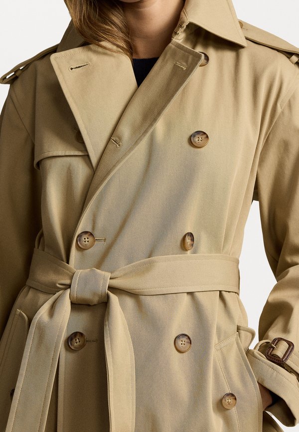 DOUBLE BREASTED TWILL TRENCH COAT - Trenchcoat - surrey tan4