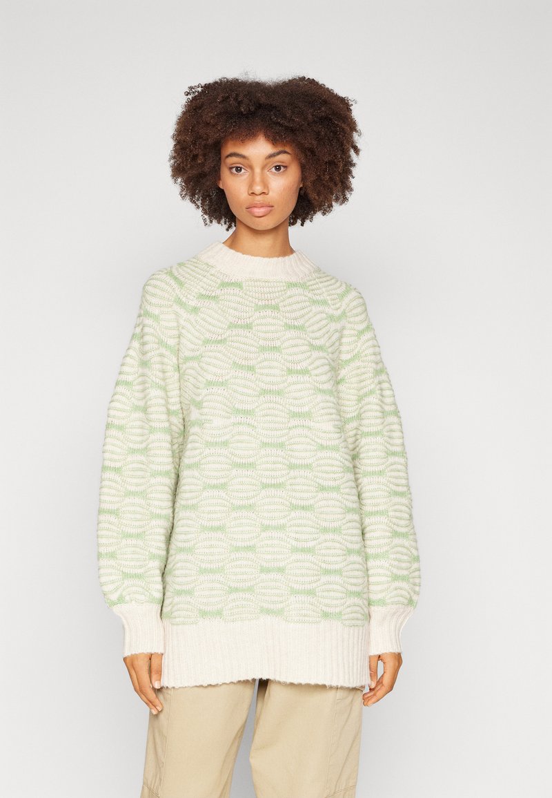 Object OBJINA TUNIC - Striktrøje - sandshell/fair green