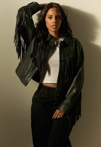 Next REGULAR FIT - Bőrdzseki - black