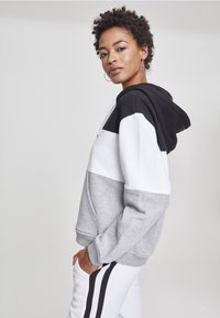 Urban Classics Mikina s kapucňou - black/white/grey