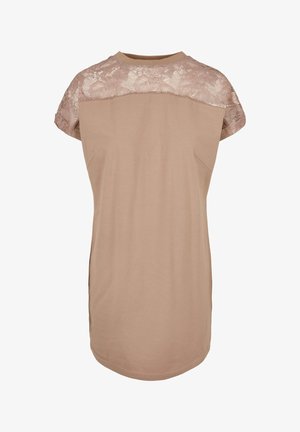 Urban Classics, LADIES LACE TEE DRESS - Nappali ruha - softtaupe