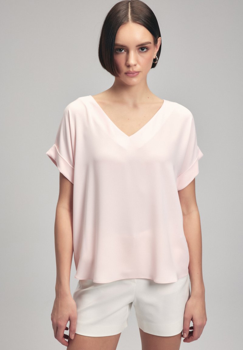 adL - SHORT SLEEVES V NECK  - T-shirt basique - light pink, Agrandir