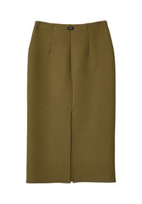 MIDI CON SPACCO - Gonna a tubino - verde oliva