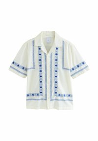 REGULAR FIT - EMBROIDERED SHORT SLEEVE - Chemise - ecru