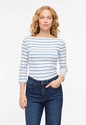 VIALME 3/4 BOATNECK  - Topper langermet - snow white stripes:blue