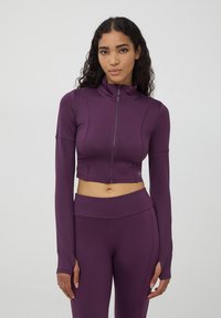 Terranova CROP - Felpa con zip - viola scuro