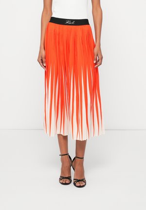 COMMERCIAL PLEATED SKIRT - Jupe plissée - tangerine tango