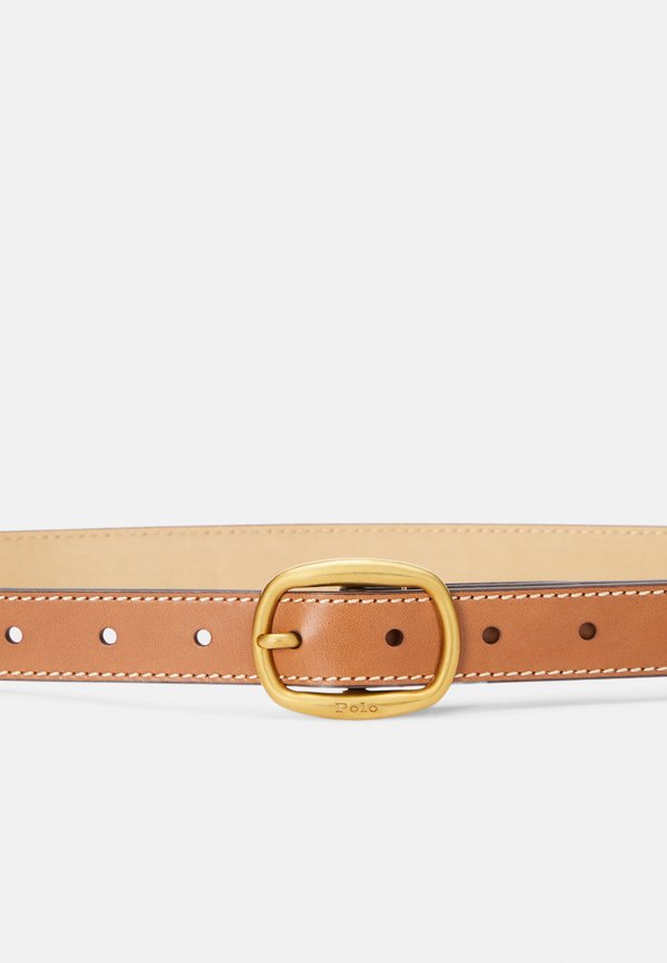 OVAL BUCKLE LEATHER BELT - Belt - cuoio2