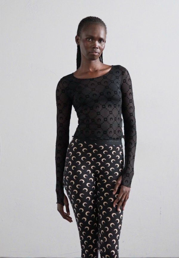 MOON PRINTED SECOND SKIN CROPPED - Long sleeved top4