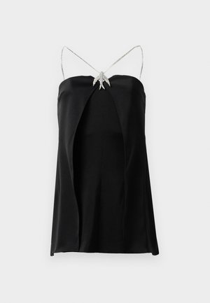 David Koma CRYSTAL CHAIN DETAIL MINI DRESS - Robe de cocktail - black/silver