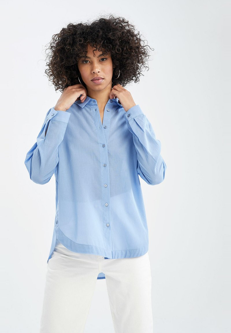 Damen Hemdblusen | DeFacto REGULAR FIT Hemdbluse blue/blau - UF23375 Damen Hemdblusen | DeFacto REGULAR FIT Hemdbluse blue/blau - UF23375