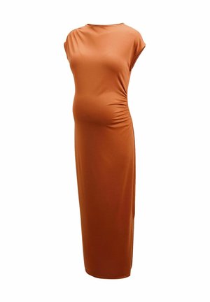 REGULAR FIT - MATERNITY SHORT SLEEVE - Rochie din jerseu - rust brown