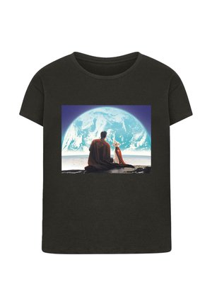 SUPERMAN LOOKING AT EARTH KRYPTO CAPE BOX - Print T-shirt - black