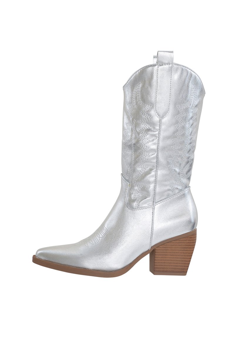 Salinyang Bottes de cowboy motard silver-coloured/argenté