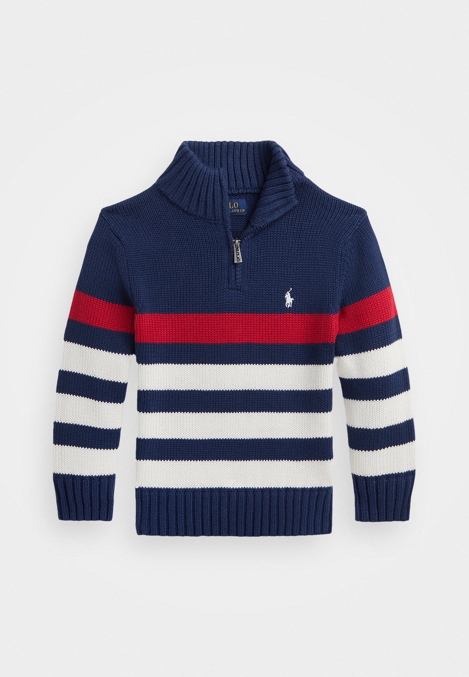 Polo Ralph Lauren STRIPED COTTON QUARTER ZIP JUMPER